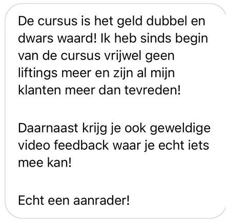 Screenshot van een bericht van een cursist