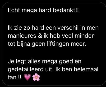 Screenshot van een bericht van een cursist