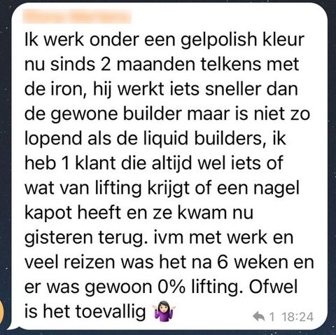 Screenshot van een bericht van een cursist