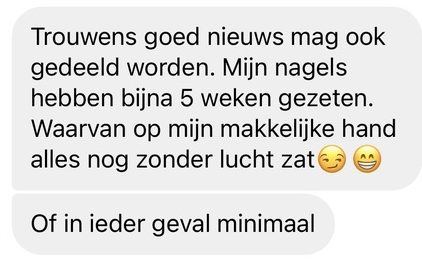 Screenshot van een bericht van een cursist