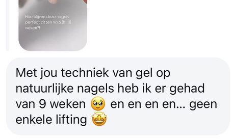 Screenshot van een bericht van een cursist