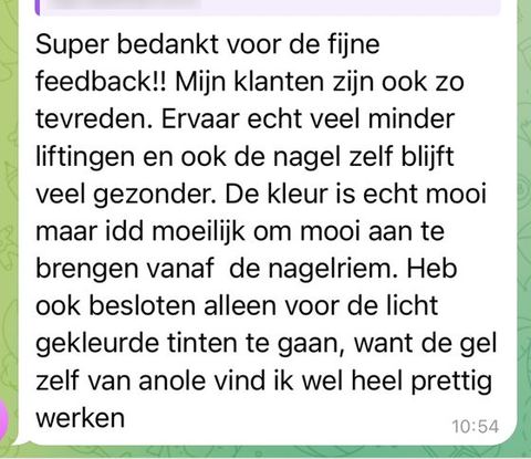 Screenshot van een bericht van een cursist