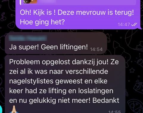 Screenshot van een bericht van een cursist