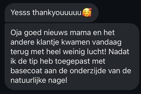 Screenshot van een bericht van een cursist
