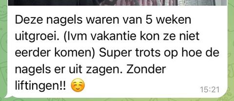 Screenshot van een bericht van een cursist