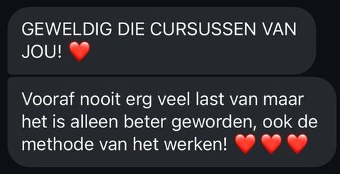 Screenshot van een bericht van een cursist