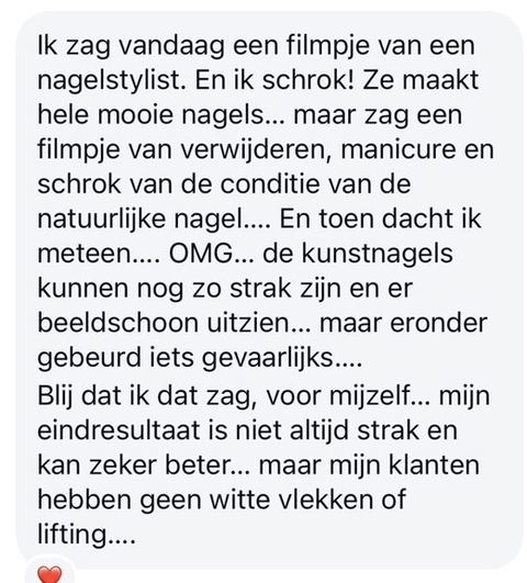 Screenshot van een bericht van een cursist