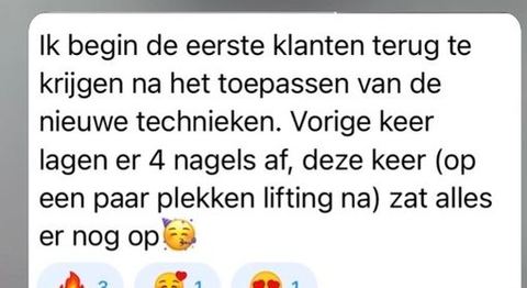 Screenshot van een bericht van een cursist