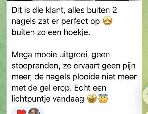 Screenshot van een bericht van een cursist