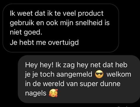 Screenshot van een bericht van een cursist