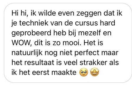 Screenshot van een bericht van een cursist