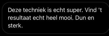 Screenshot van een bericht van een cursist