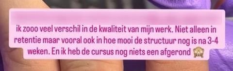 Screenshot van een bericht van een cursist