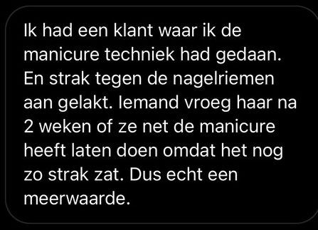 Screenshot van een bericht van een cursist