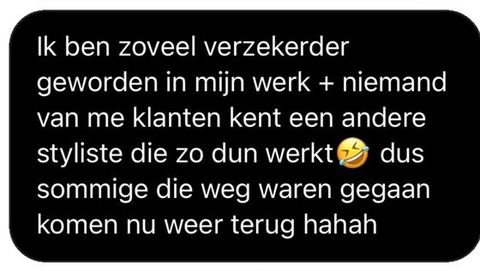 Screenshot van een bericht van een cursist