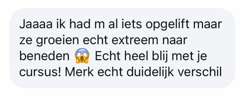 Screenshot van een bericht van een cursist