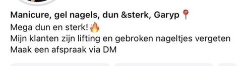 Screenshot van een bericht van een cursist