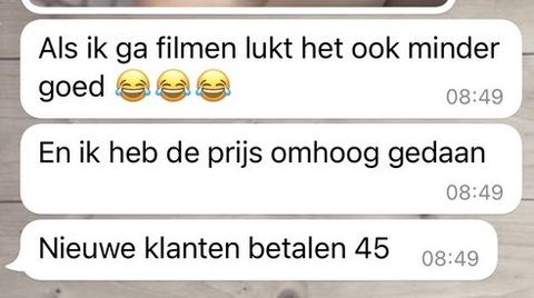 Screenshot van een bericht van een cursist