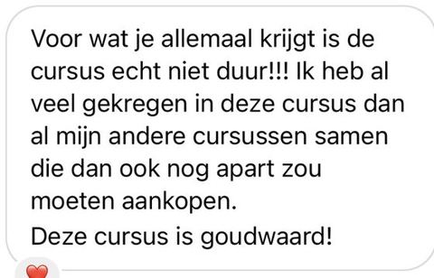 Screenshot van een bericht van een cursist