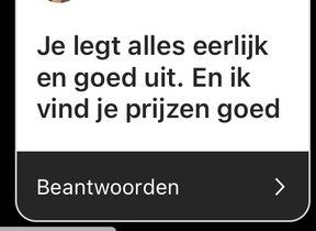 Screenshot van een bericht van een cursist