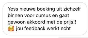 Screenshot van een bericht van een cursist