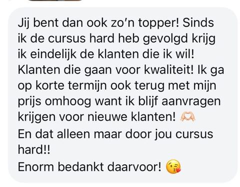 Screenshot van een bericht van een cursist
