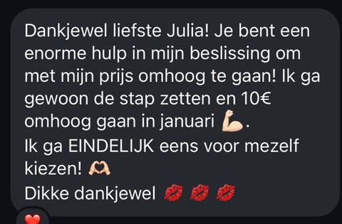 Screenshot van een bericht van een cursist