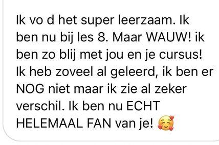 Screenshot van een bericht van een cursist