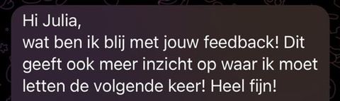 Screenshot van een bericht van een cursist