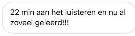 Screenshot van een bericht van een cursist