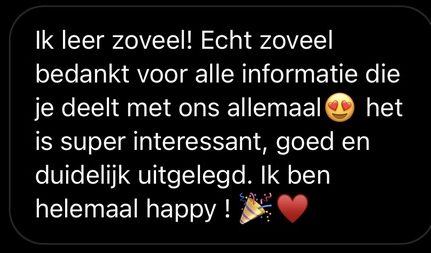 Screenshot van een bericht van een cursist