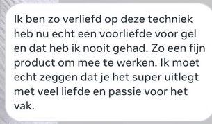 Screenshot van een bericht van een cursist