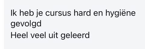 Screenshot van een bericht van een cursist
