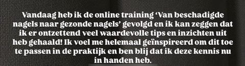 Screenshot van een bericht van een cursist
