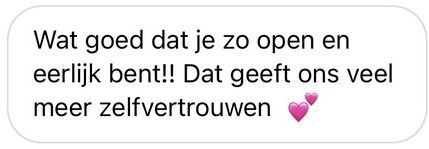 Screenshot van een bericht van een cursist