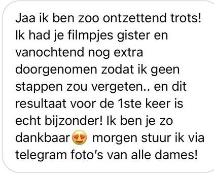 Screenshot van een bericht van een cursist