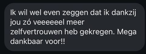 Screenshot van een bericht van een cursist
