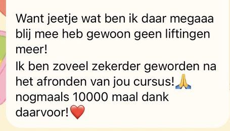 Screenshot van een bericht van een cursist